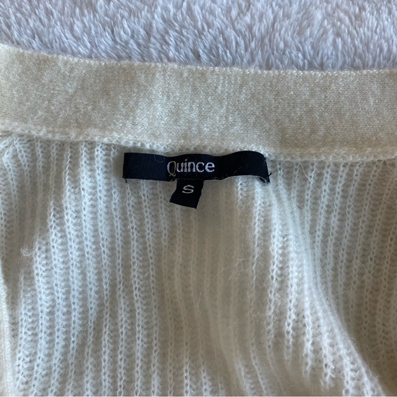 Quince Baby Alpaca-Wool Cropped Cardigan Ivory | S - Picture 5 of 11